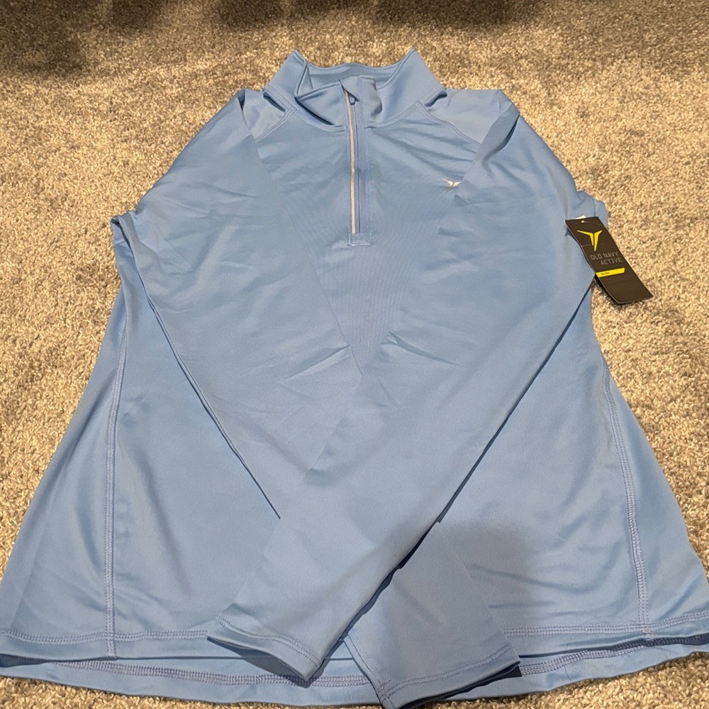 Old Navy Sky Blue Quarter-Zip Performance Top